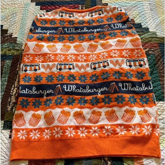 WHATABURGER Ugly Christmas Sweater Size L - Picture 8 of 12